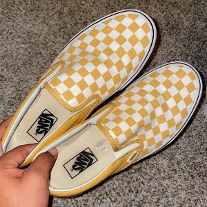 Yellow checkered Vans